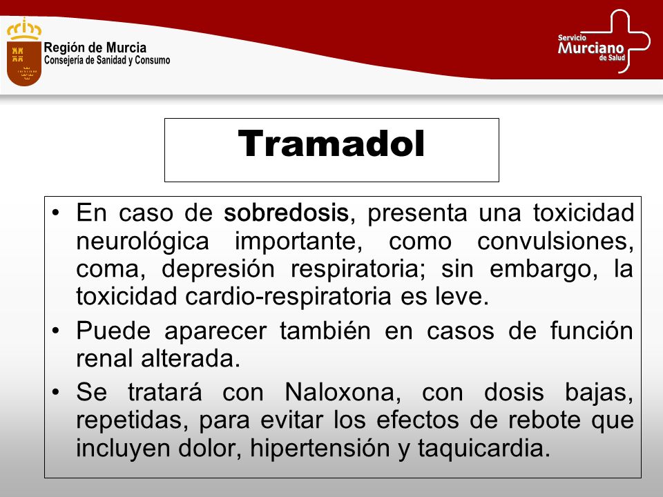 De sobredosis tramadol efectos una de