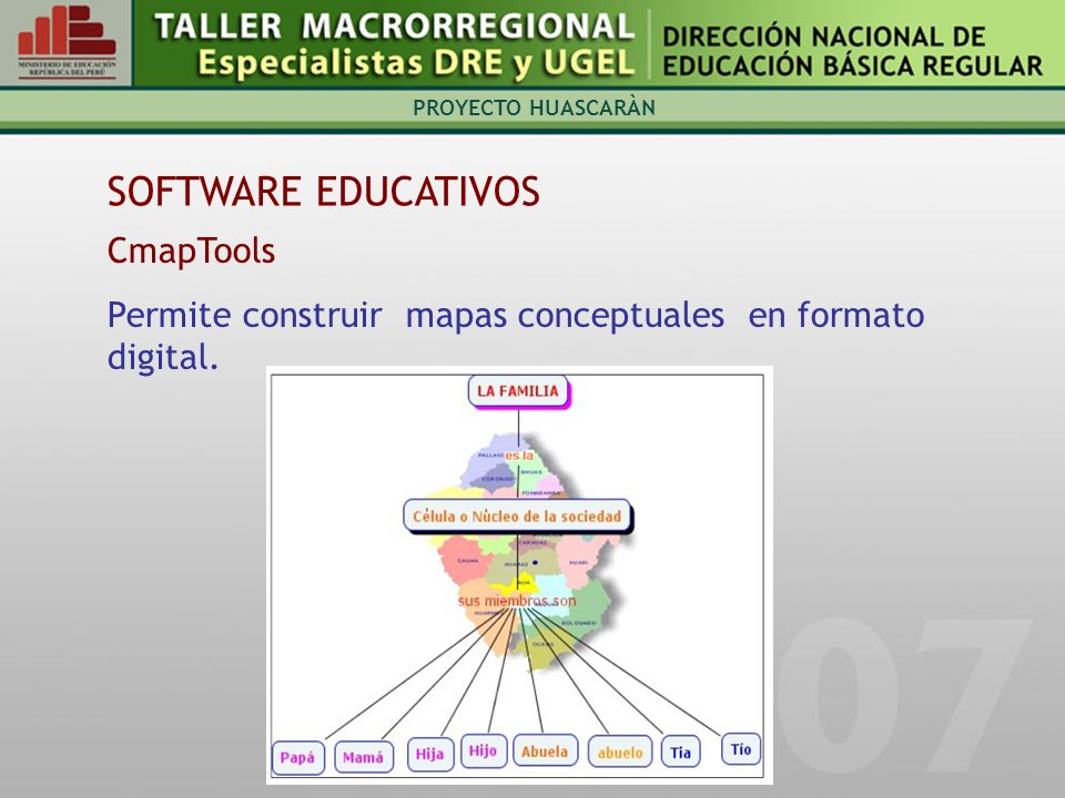 PROYECTO HUASCARÀN CmapTools Permite construir mapas conceptuales en formato digital.
