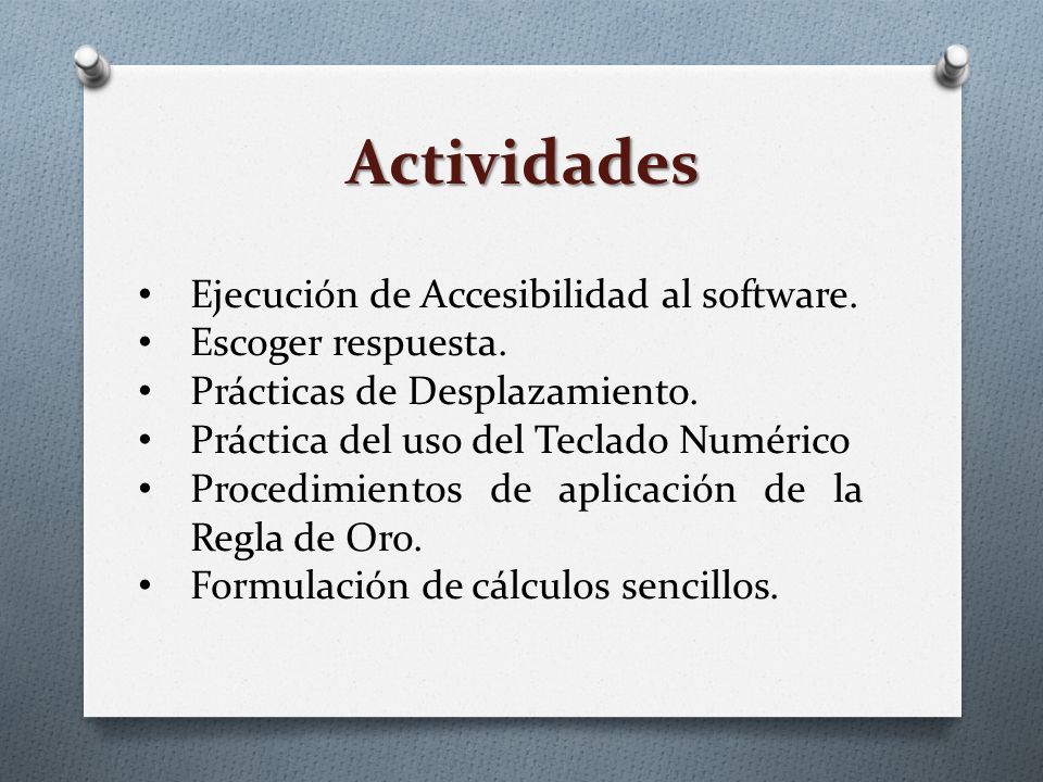 Actividades Ejecución de Accesibilidad al software.