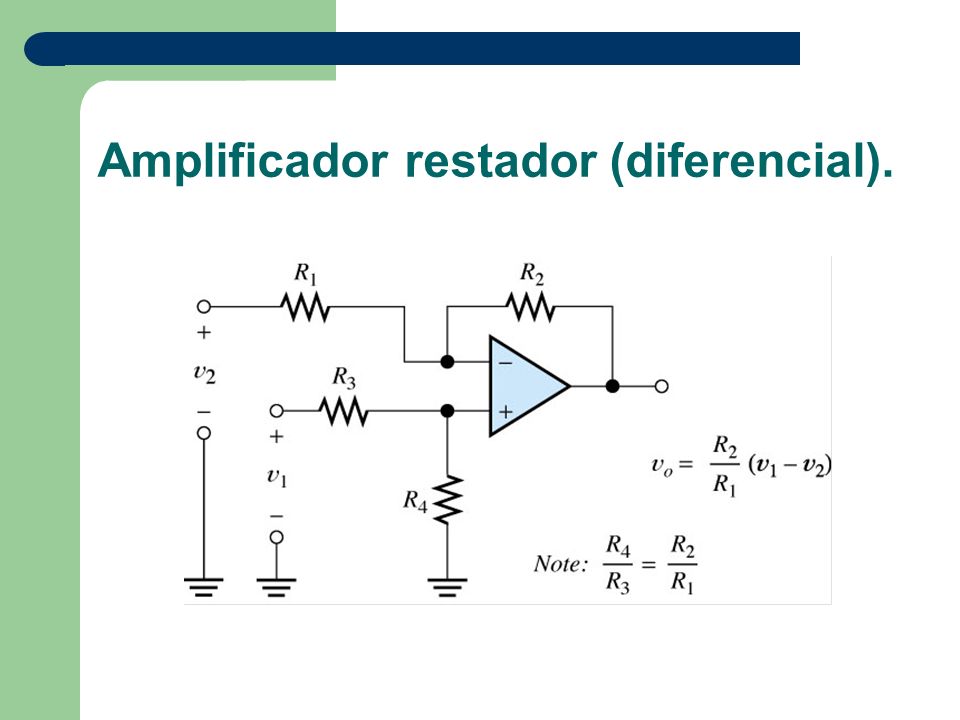 amplificador operacional restador inversor