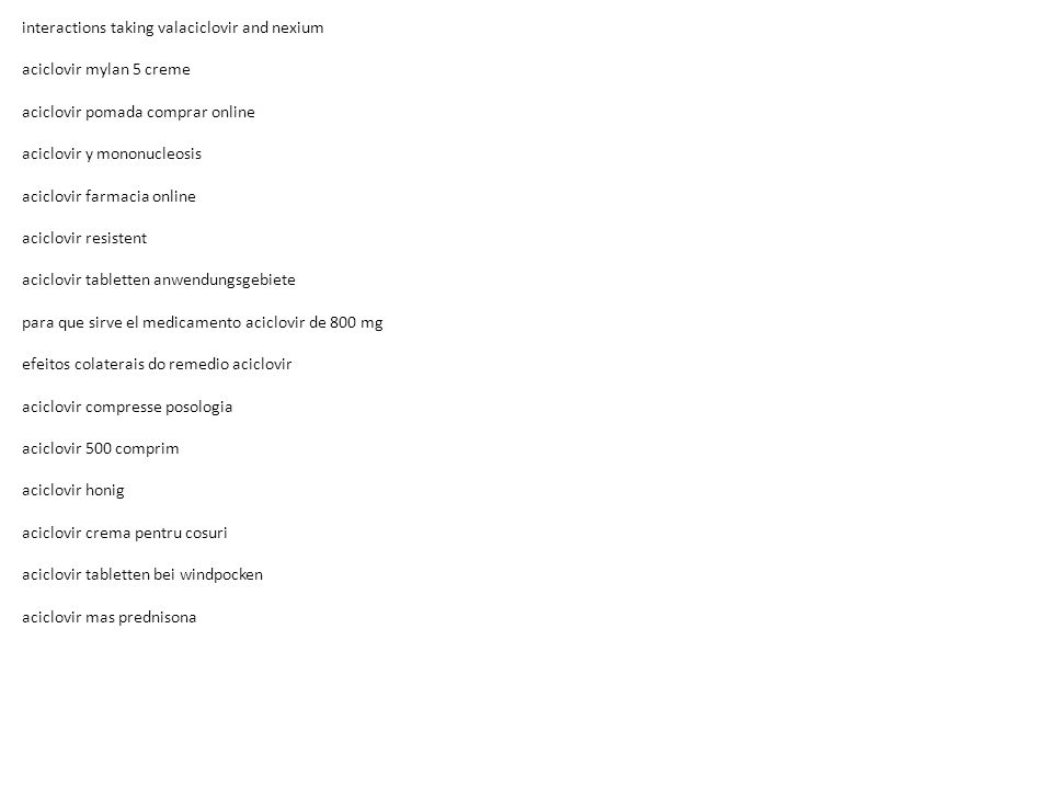 Aciclovir tabletten resistenz