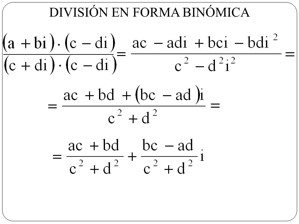 Resultado de imagen de operaciones formas binomica