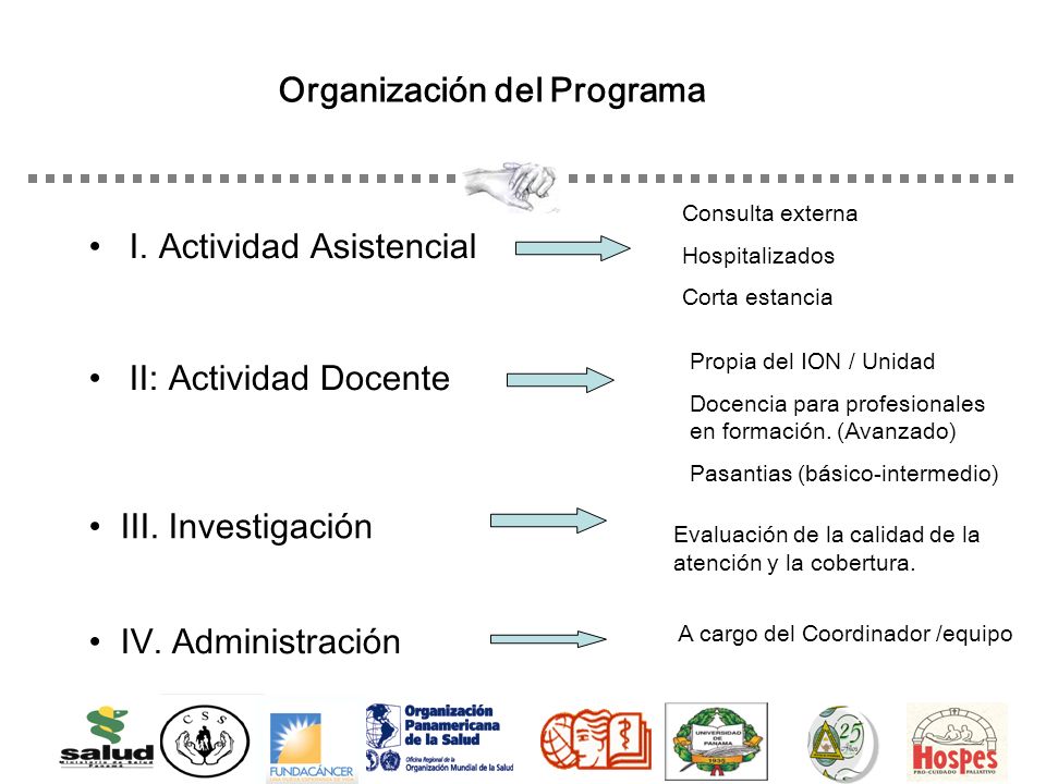 Organización del Programa I. Actividad Asistencial II: Actividad Docente III.