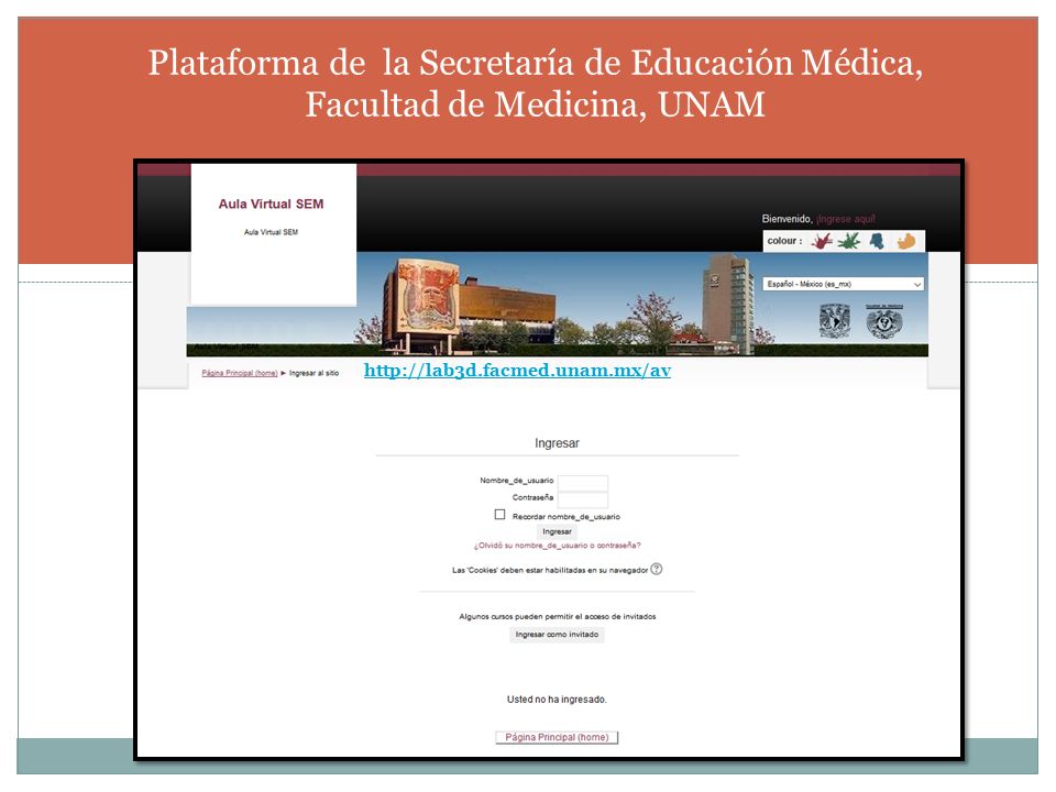 Plataforma de la Secretaría de Educación Médica, Facultad de Medicina, UNAM