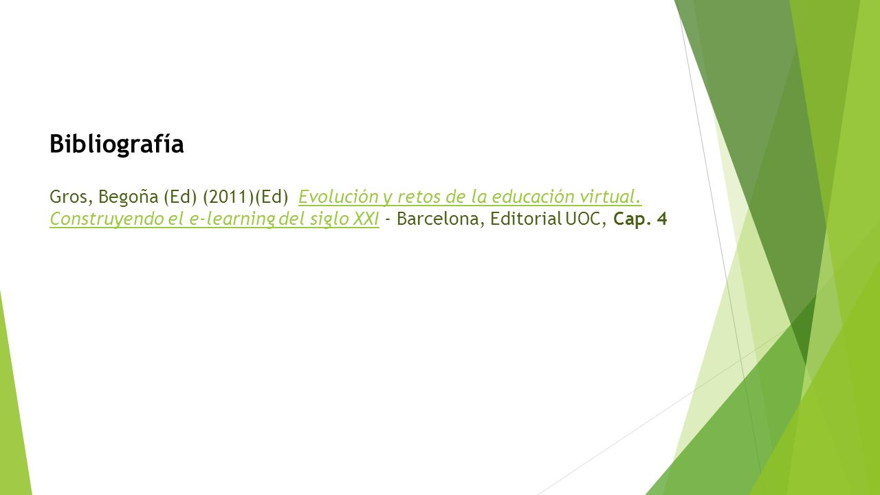 Gros, Begoña (Ed) (2011)(Ed) Evolución y retos de la educación virtual.