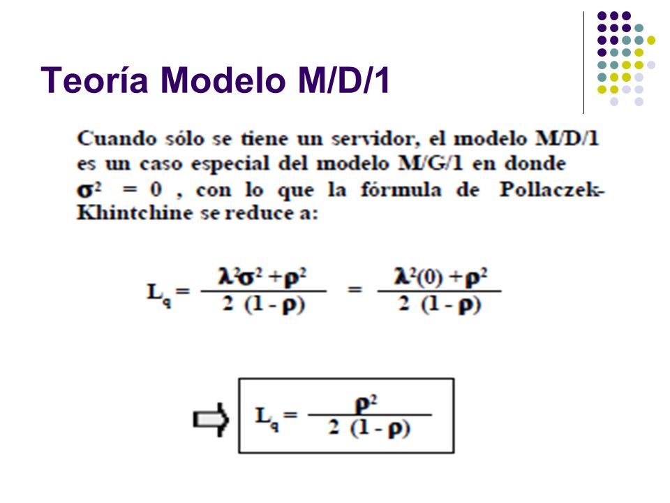 Teoría Modelo M/D/1