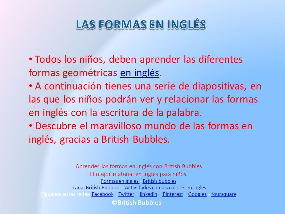 Aprender Las Formas En Ingles Con British Bubbles El Mejor Material En Ingles Para Ninos Formas En Ingles Formas En Ingles British Bubblesbritish Bubbles Ppt Descargar