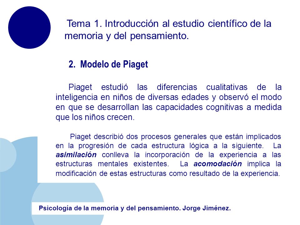 Tema 1 continuaci n Psicolog a de la memoria y del pensamiento