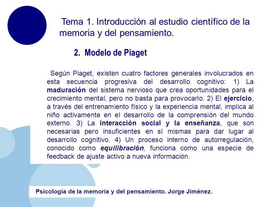 Tema 1 continuaci n Psicolog a de la memoria y del pensamiento