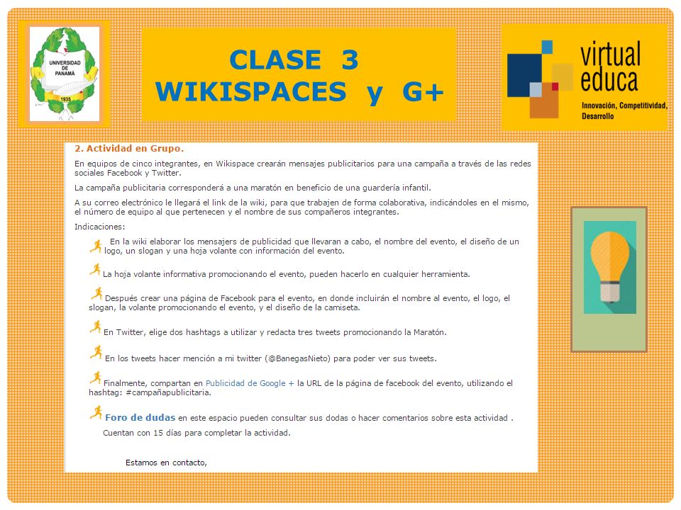 CLASE 3 WIKISPACES y G+