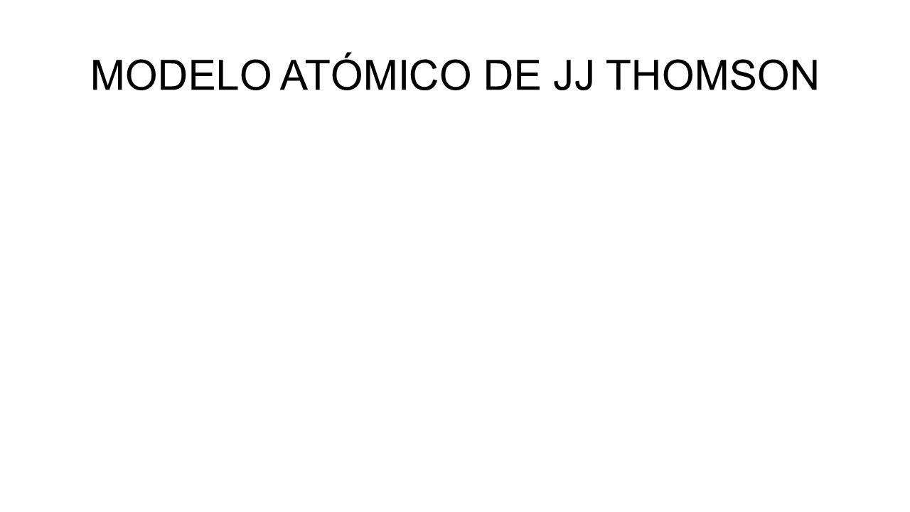 MODELO ATÓMICO DE JJ THOMSON