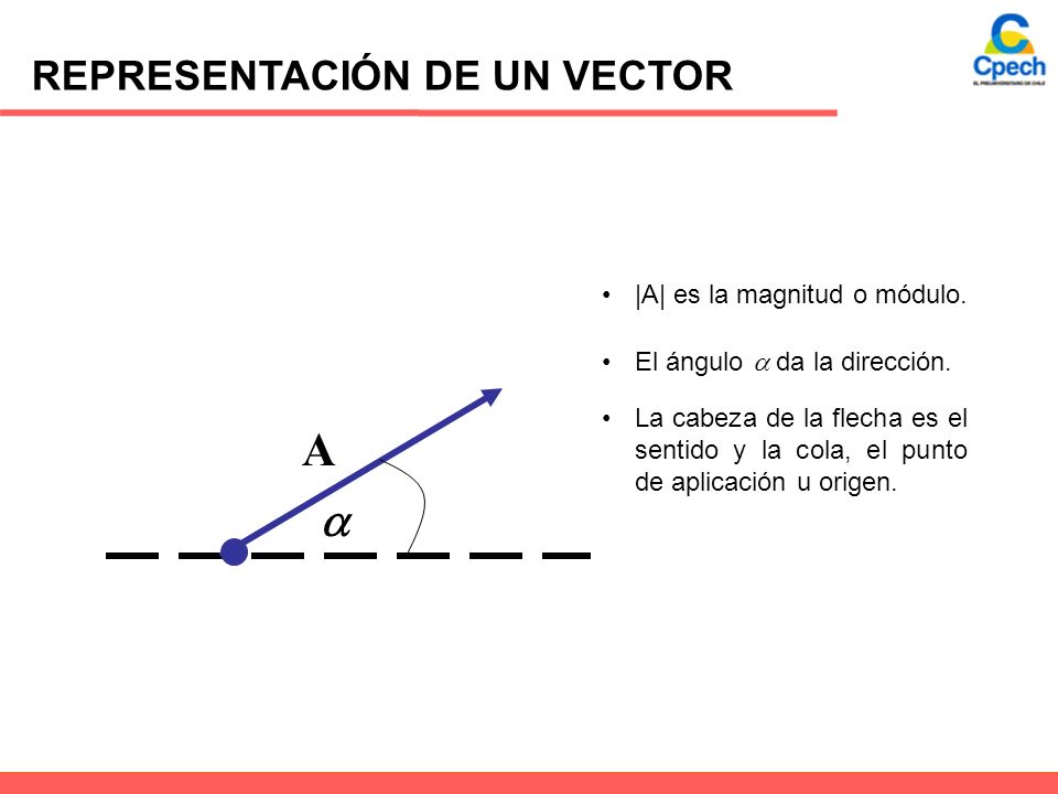  A |A| es la magnitud o módulo. El ángulo  da la dirección.