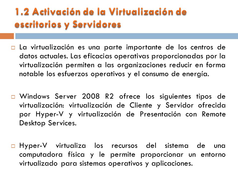 La virtualización es una parte importante de los centros de datos actuales.