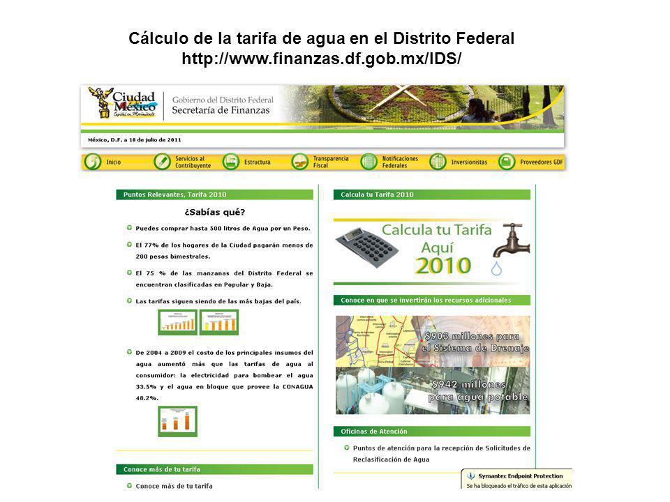 Cálculo de la tarifa de agua en el Distrito Federal