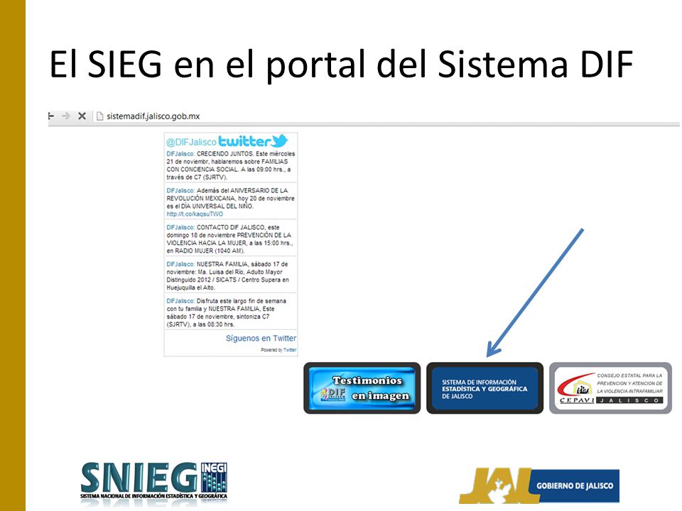El SIEG en el portal del Sistema DIF