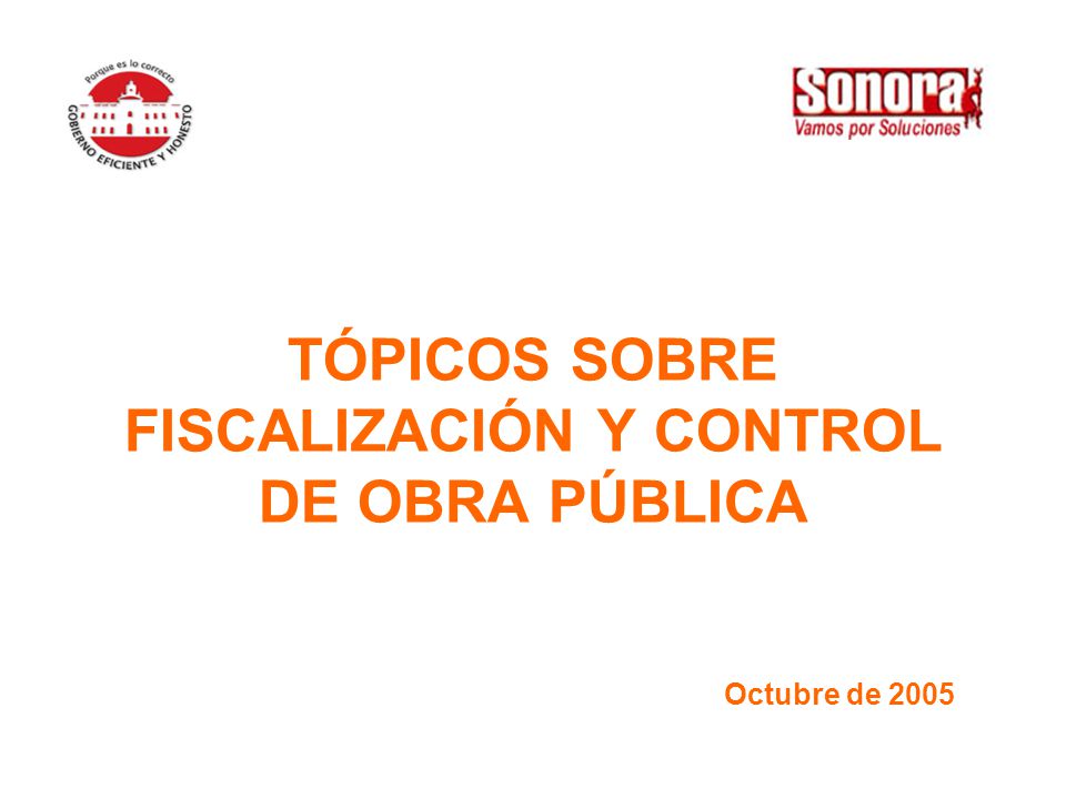 TÓPICOS SOBRE FISCALIZACIÓN Y CONTROL DE OBRA PÚBLICA Octubre de 2005