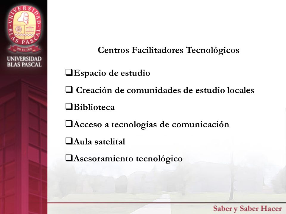UBP Cordoba - Argentina Centros Facilitadores Tecnológicos CFT