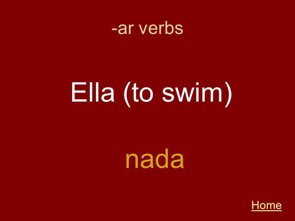 -ar verbs Home nada Ella (to swim)