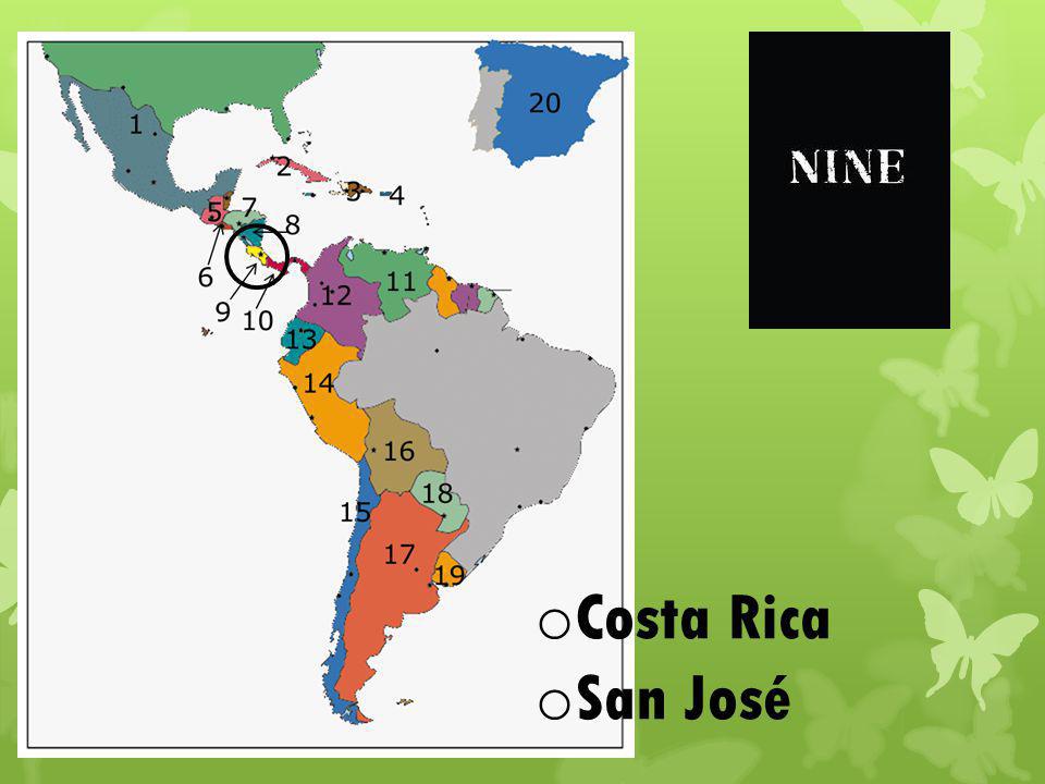 o Costa Rica o San José