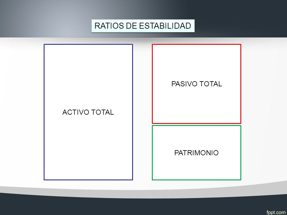 ACTIVO TOTAL PATRIMONIO PASIVO TOTAL RATIOS DE ESTABILIDAD
