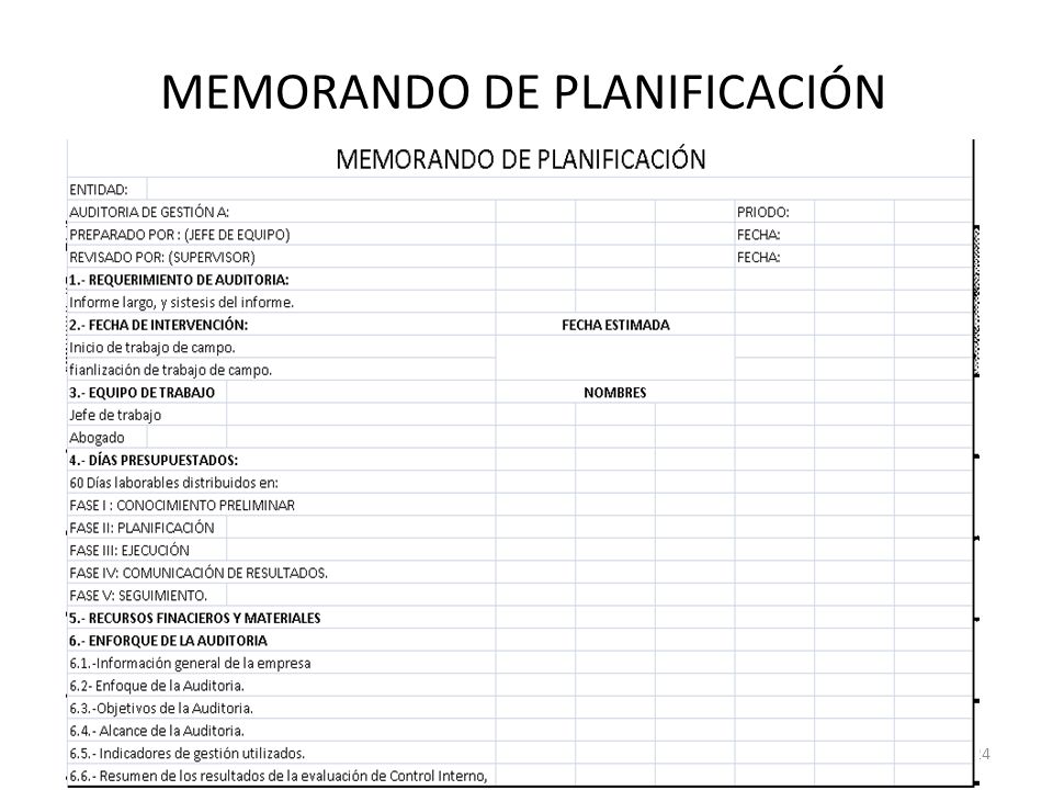 MEMORANDO DE PLANIFICACIÓN 24