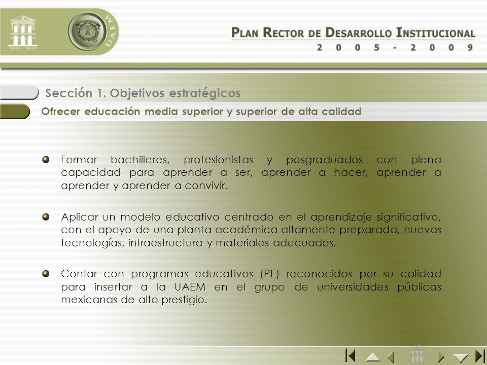 Presentación Introducción Seguimiento y Evaluación Sección 1. Objetivos  estratégicos Sección 2. La UAEM: contexto y misión Sección 4. Componentes  de la. - ppt descargar