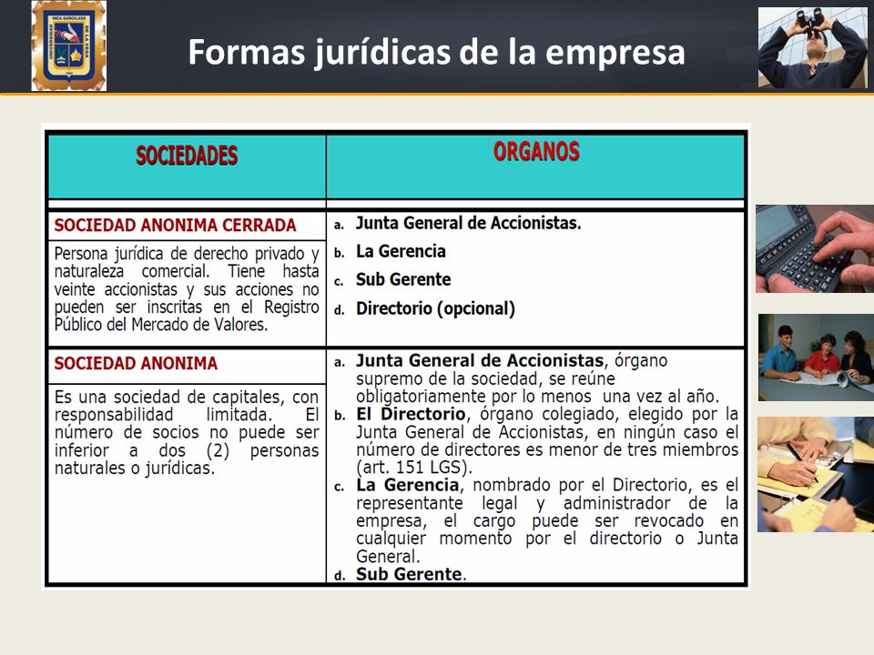 Formas jurídicas para presentar proyectos