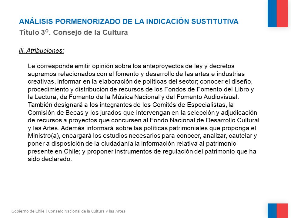 IndicaciÓn Sustitutiva Proyecto De Ley Que Crea El Ministerio De Cultura Este Documento Es Un 5625