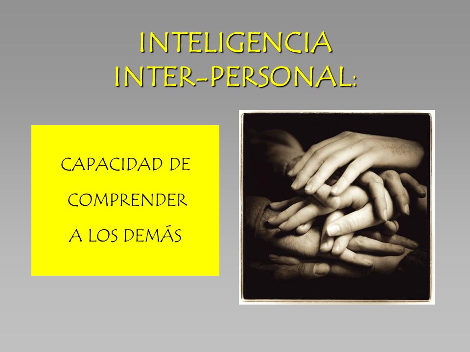 INTELIGENCIA INTER-PERSONAL: CAPACIDAD DE COMPRENDER A LOS DEMÁS