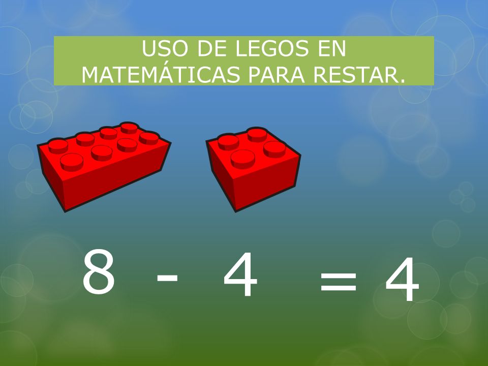 USO DE LEGOS EN MATEMÁTICAS PARA RESTAR = 4