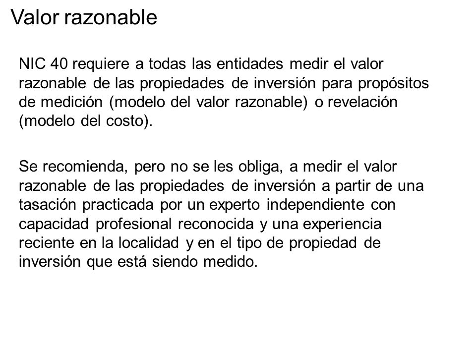 NIC 40 Propiedades de Inversión. Alcance, objetivo y definición  Reconocimiento y medición inicial Medición posterior Reclasificaciones  Enajenaciones y. - ppt descargar