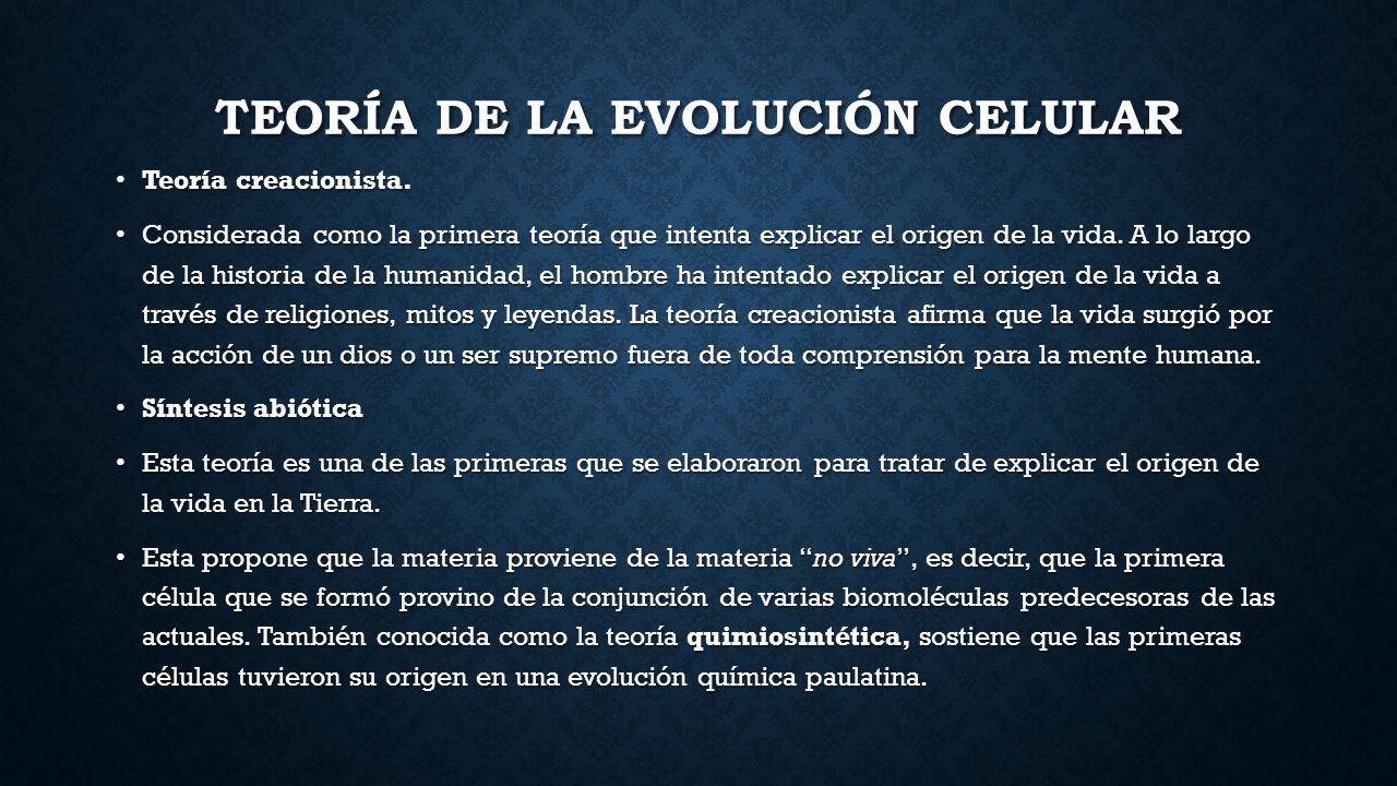 Teoria De La Evolucion Quimica Y Celular Consejos Celulares 0427