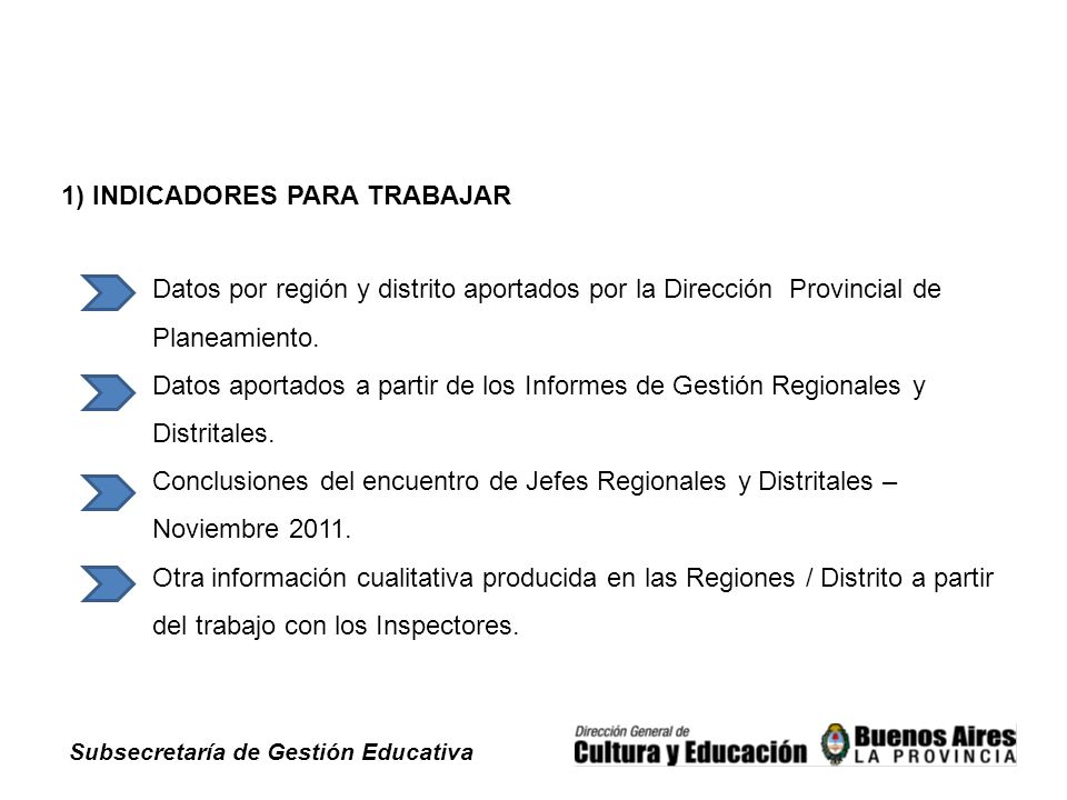 Subsecretaría de Gestión Educativa Datos por región y distrito aportados por la Dirección Provincial de Planeamiento.