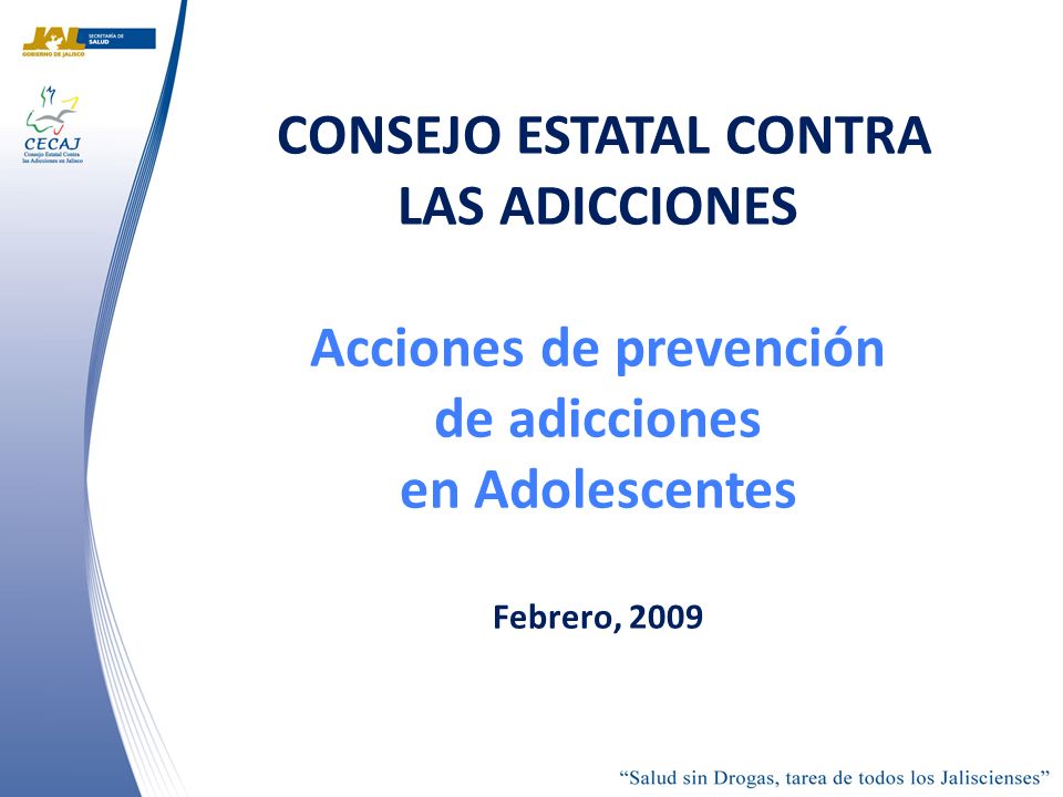 CONSEJO ESTATAL CONTRA LAS ADICCIONES Acciones de prevención de adicciones en Adolescentes Febrero, 2009