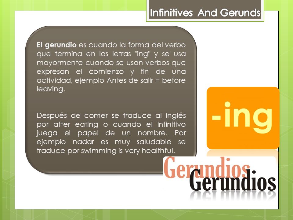 El Infinitivo En Espanol Es La Forma Del Verbo Que Termina En R Como Por Ejemplo Caminar Comer Dormir En Ingles Lleva La Palabra To Delante Por Ppt Descargar