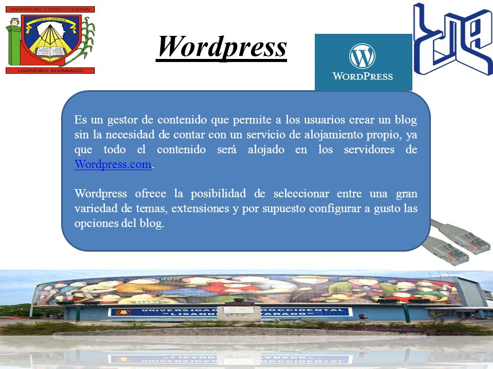 Es un gestor de contenido que permite a los usuarios crear un blog sin la necesidad de contar con un servicio de alojamiento propio, ya que todo el contenido será alojado en los servidores de Wordpress.com.