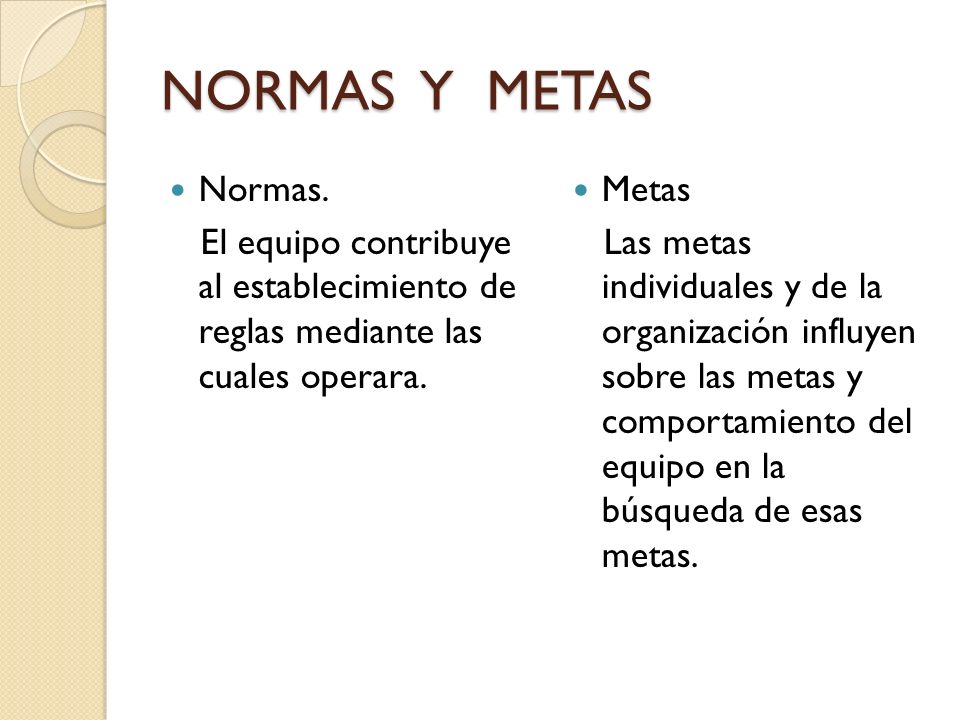 NORMAS Y METAS Normas.