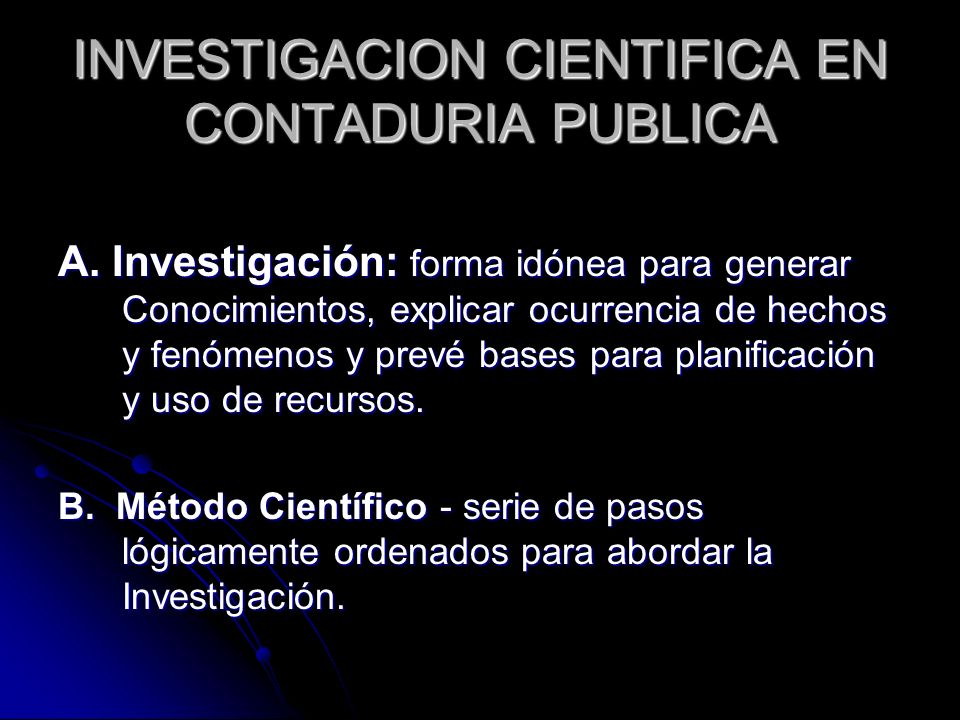 INVESTIGACION CIENTIFICA EN CONTADURIA PUBLICA A.