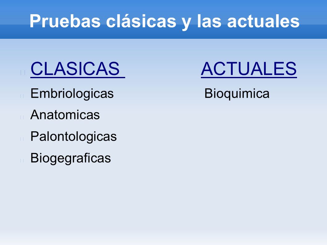 Resultado de imagen de pruebas clasicas de la evolucion