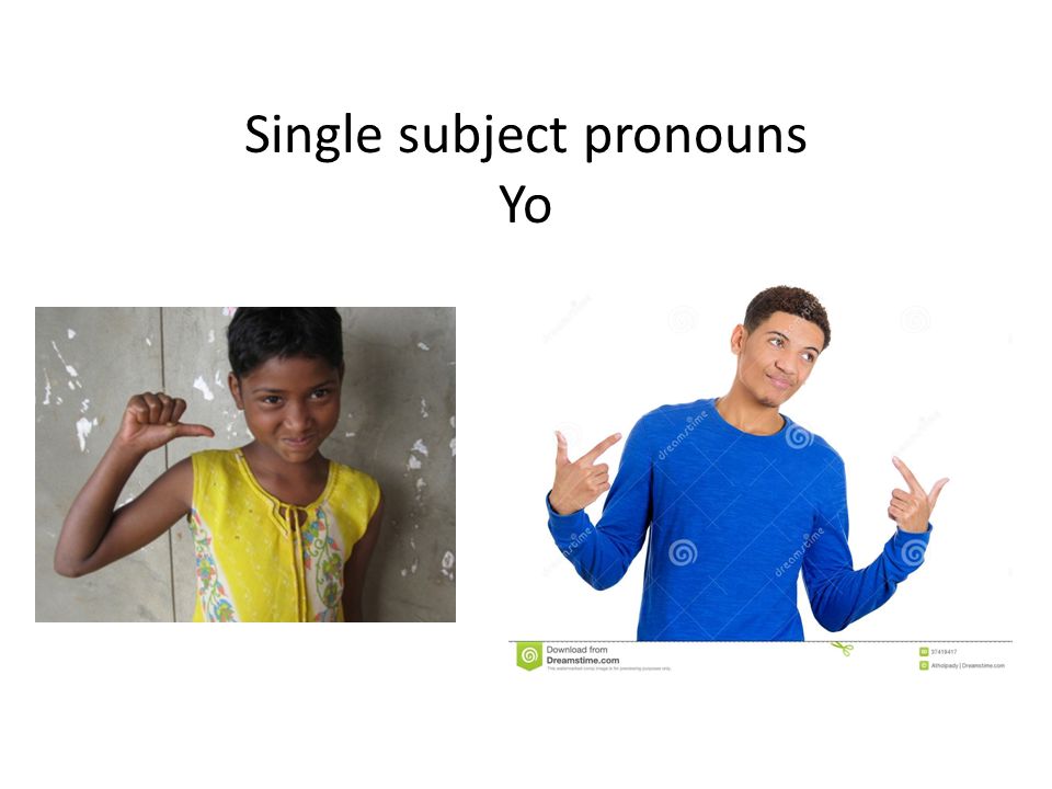 Single subject pronouns Yo