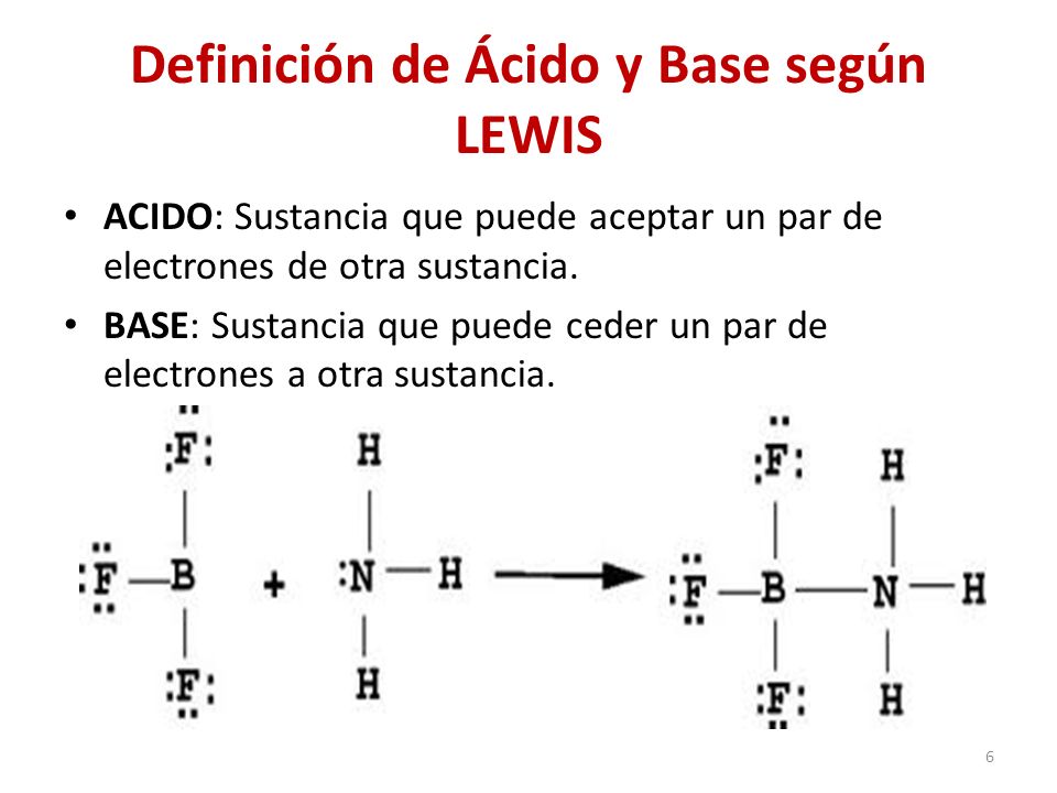 ACIDO: Sustancia que puede aceptar un par de electrones de otra sustancia.