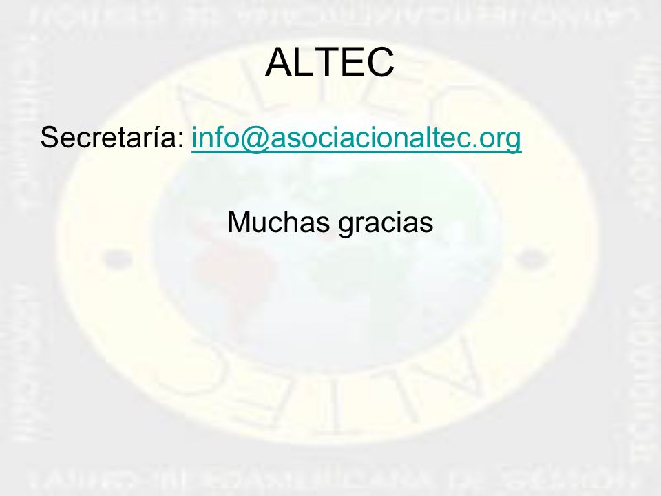 ALTEC Secretaría: Muchas gracias