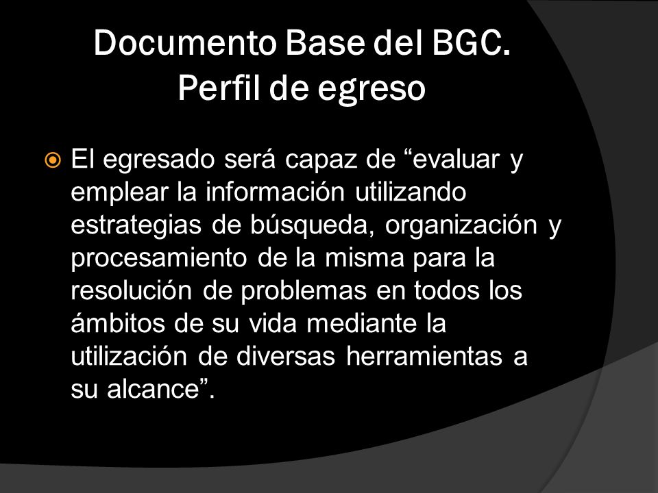 Documento Base del BGC.