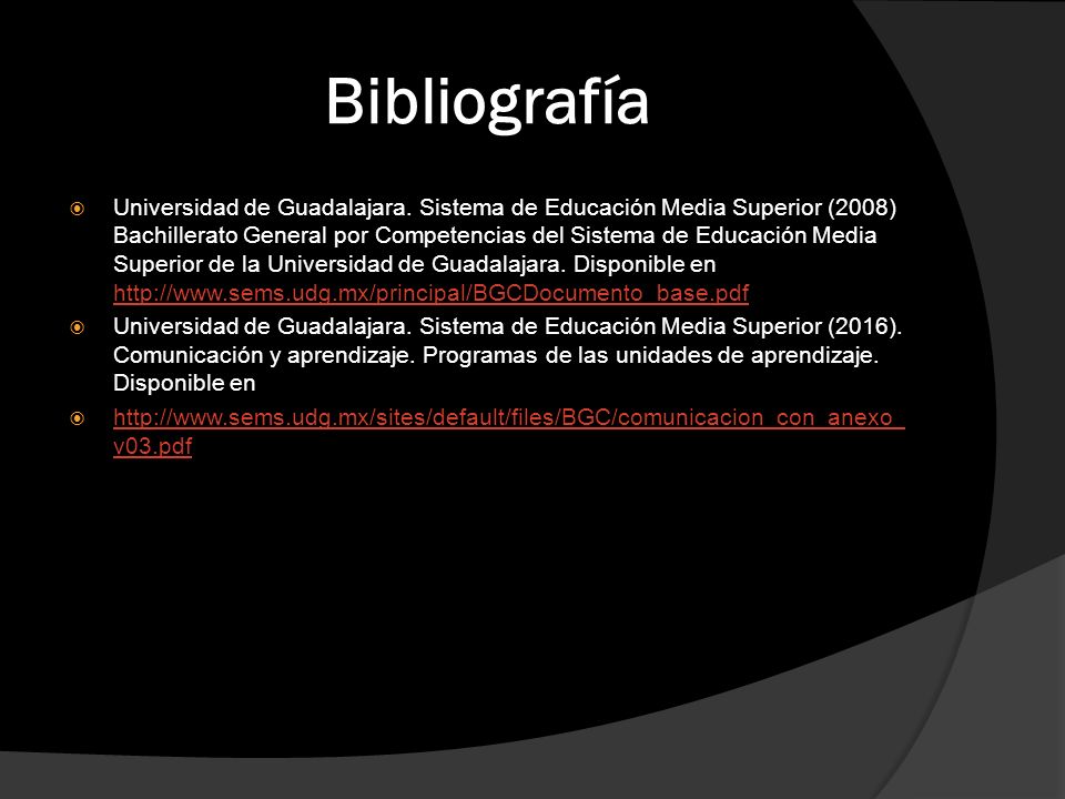 Bibliografía  Universidad de Guadalajara.