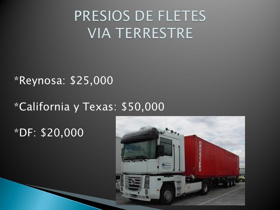 *Reynosa: $25,000 *California y Texas: $50,000 *DF: $20,000