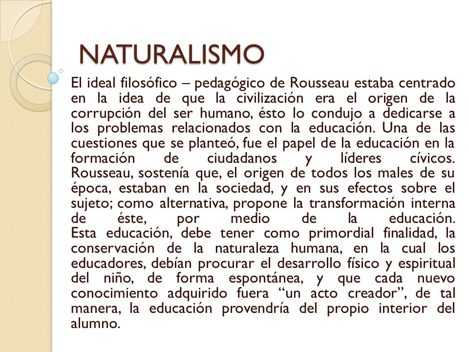 El naturalismo de discount rousseau