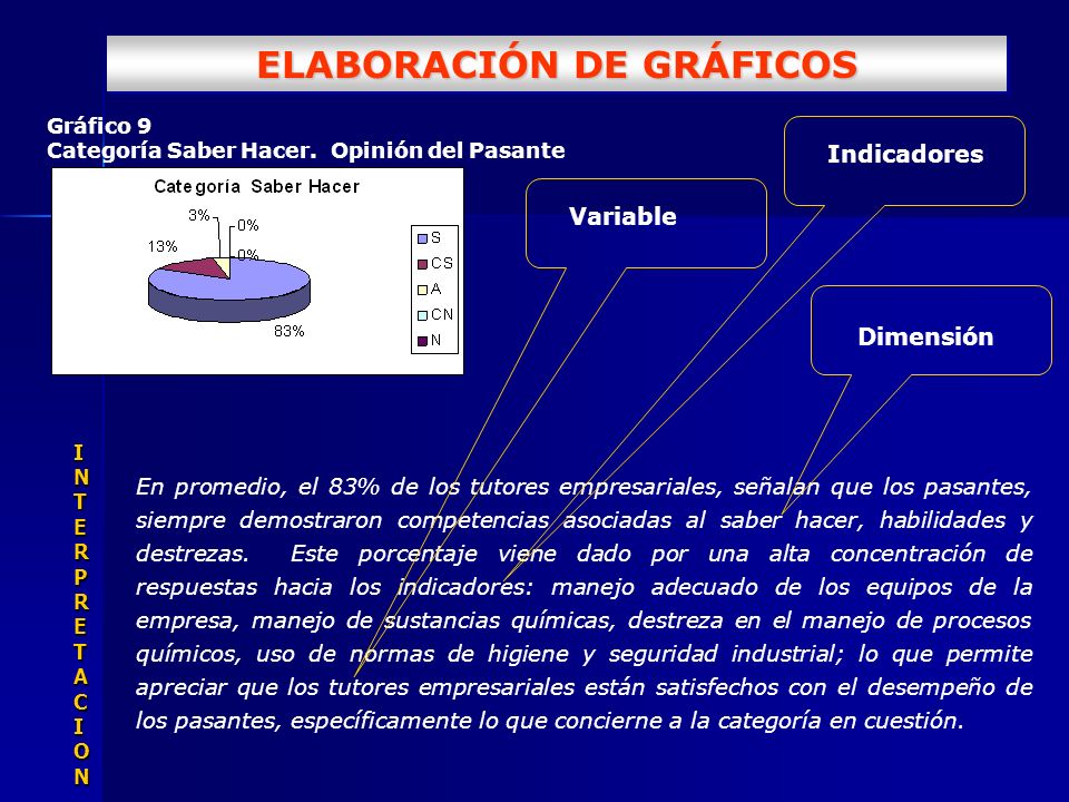 ELABORACIÓN DE GRÁFICOS Gráfico 9 Categoría Saber Hacer.