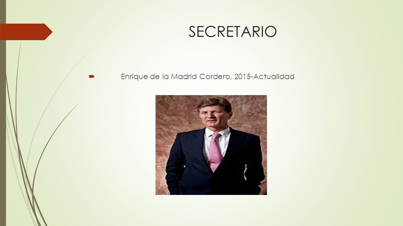 SECRETARIO  Enrique de la Madrid Cordero, 2015-Actualidad