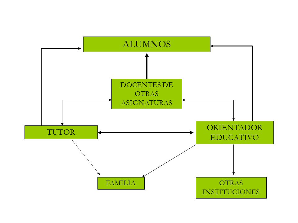 ALUMNOS TUTOR ORIENTADOR EDUCATIVO DOCENTES DE OTRAS ASIGNATURAS FAMILIAOTRAS INSTITUCIONES