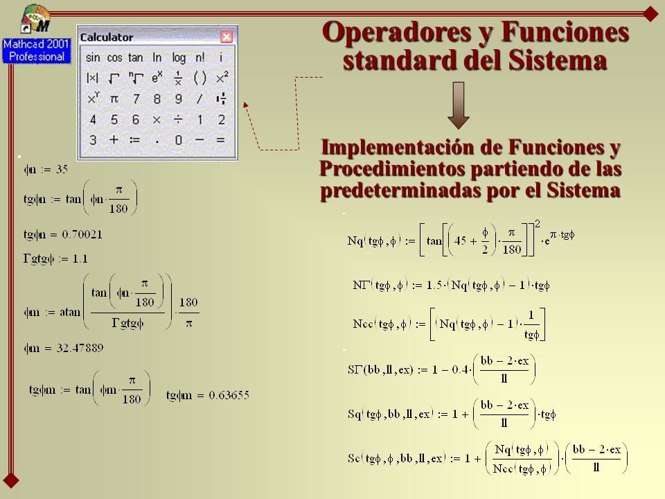 Operadores y Funciones standard del Sistema Implementación de Funciones y Procedimientos partiendo de las predeterminadas por el Sistema